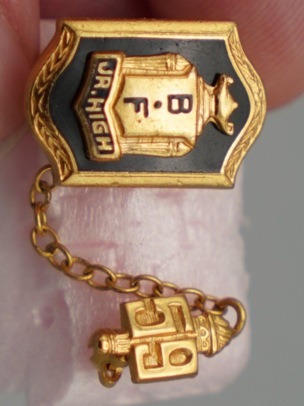 Vintage Mid Century Tie Tack Lapel Pin-Gold Tone-1959 BF Jr High